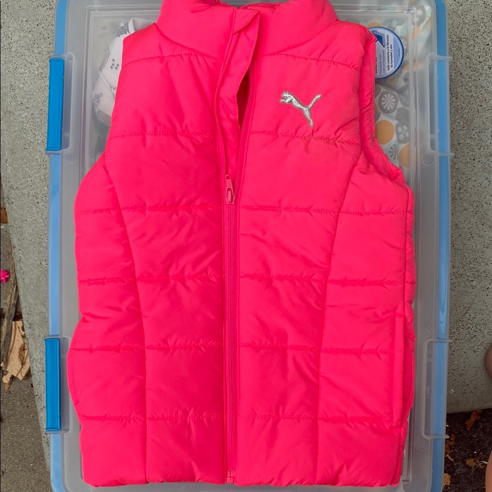 Puma Neon Pink Puffer Vest